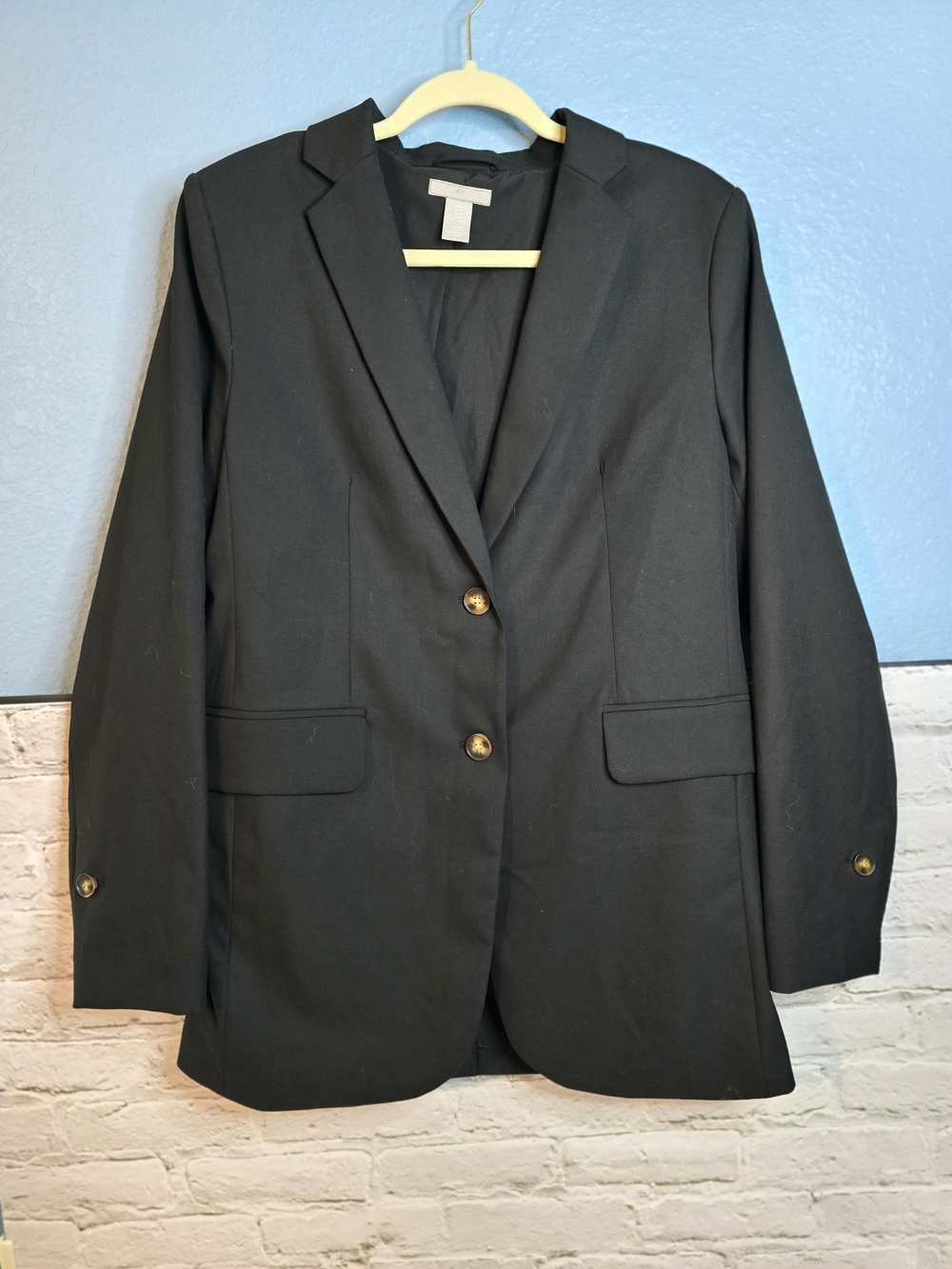 H&M Black Women's Single-Breasted Blazer Sz M
